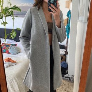 Zara | Jackets u0026 Coats | Zara Lapel Coat In Gray Marl | Poshmark